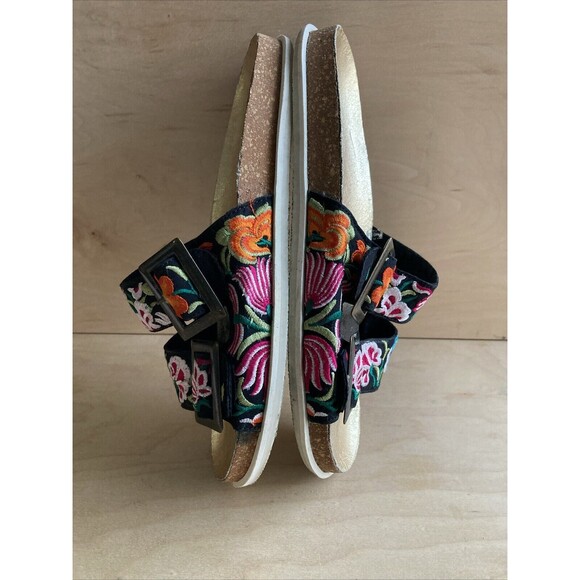 Free People Embroidered Gold Slides Sandals Women’s 39 8 - Picture 6 of 16
